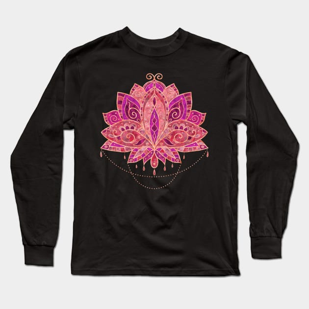 Elegant Gentle Rose Watercolor Lotus / Lily flower Long Sleeve T-Shirt by Nartissima